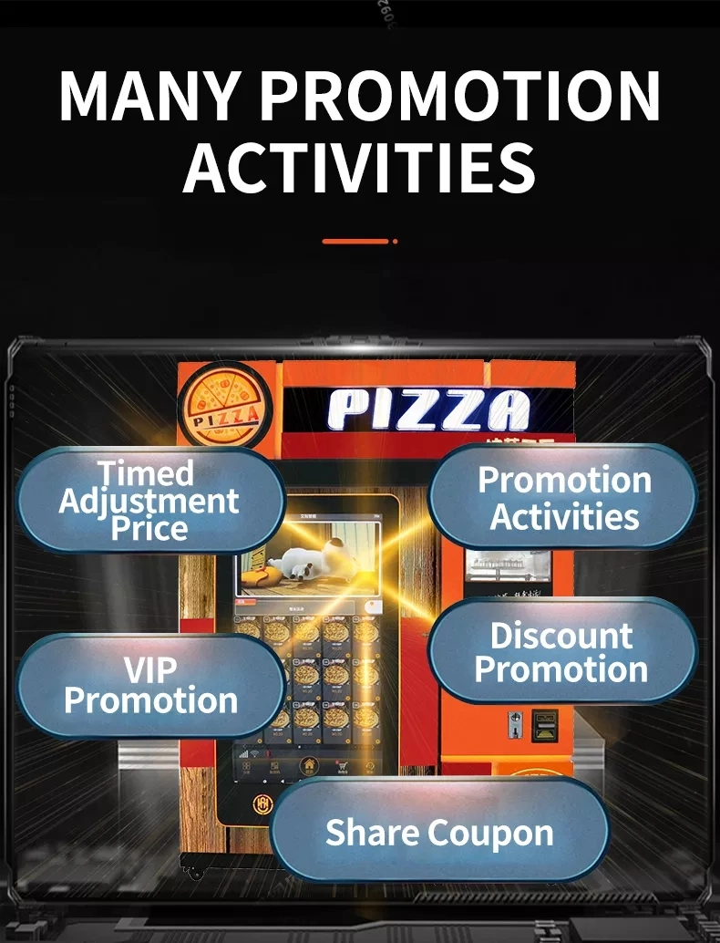 Self-Service Pizza Vending Machines Cooking Hot Food Fully Automatic Smart Equipment