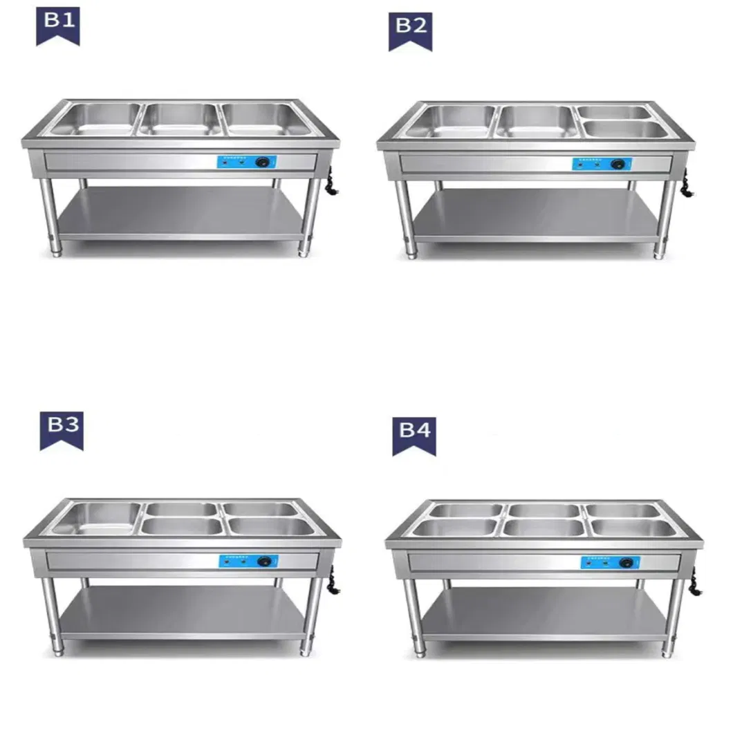 Gn Pan 1/9 Size Bain Marie Food Warmer Stand Stainless Steel 201 Food Warmer Display Food Service Equipment for Restaurant