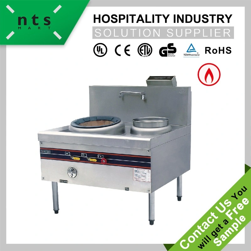 Commercial Professional Kitchen Equipment Stainless Steel Gas Stove Chinese Cooking Range with Blower