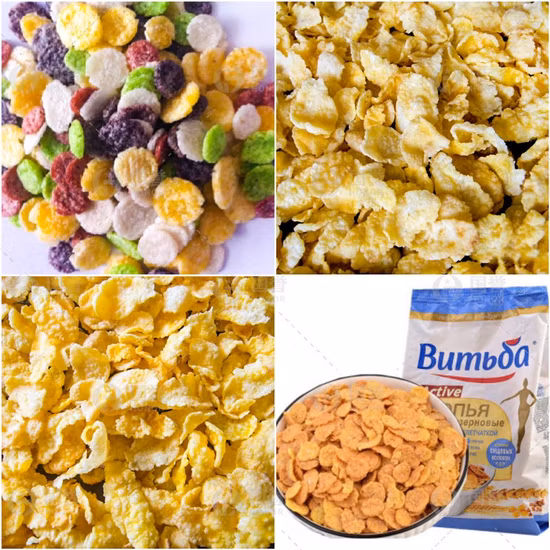 아침 시리얼 생산 라인 장비를 만드는 쌍둥이 나사 콘플레이크 간식